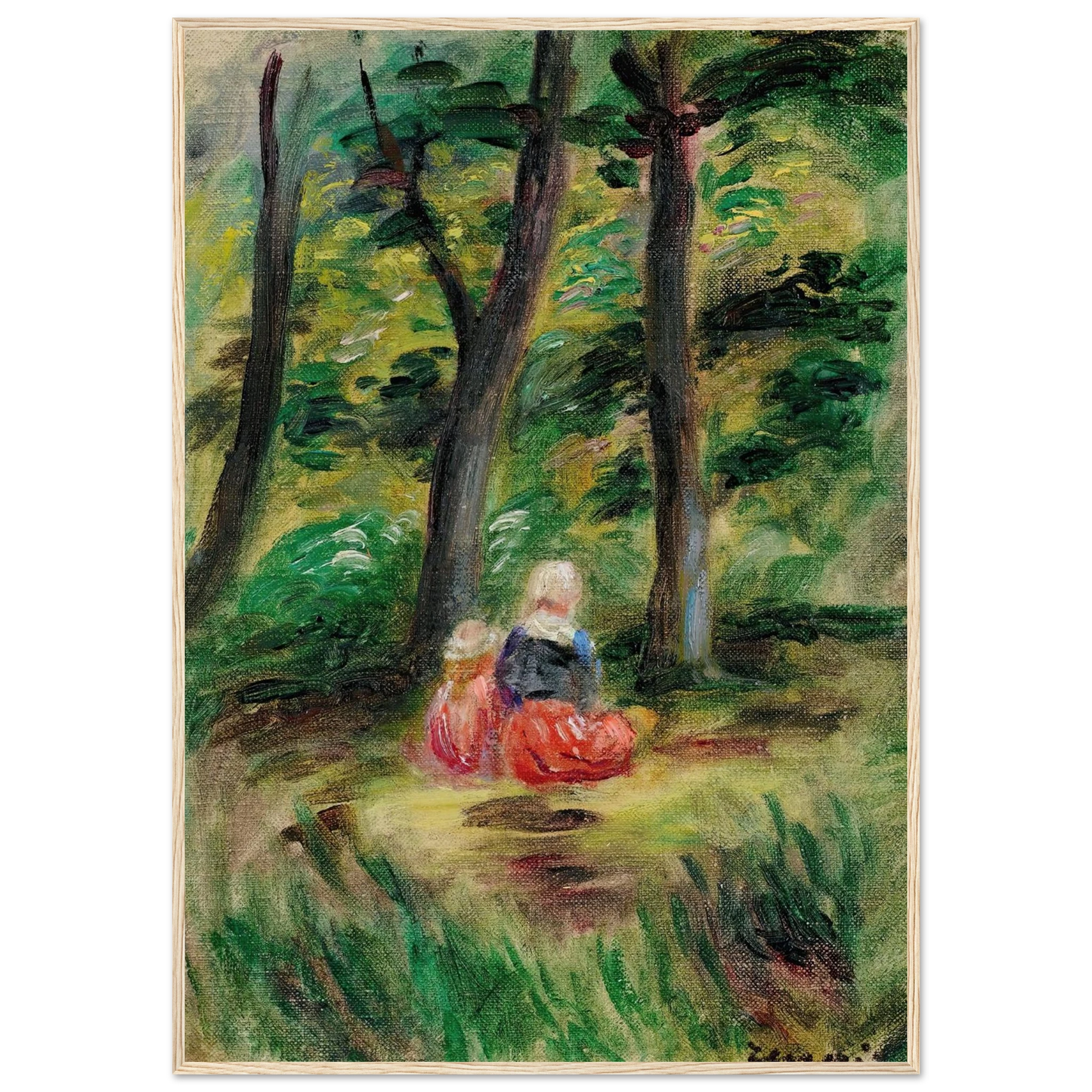 Femme Et Enfant Dans Un Paysage Art Print | Pierre Auguste Renoir-Quipham Collections