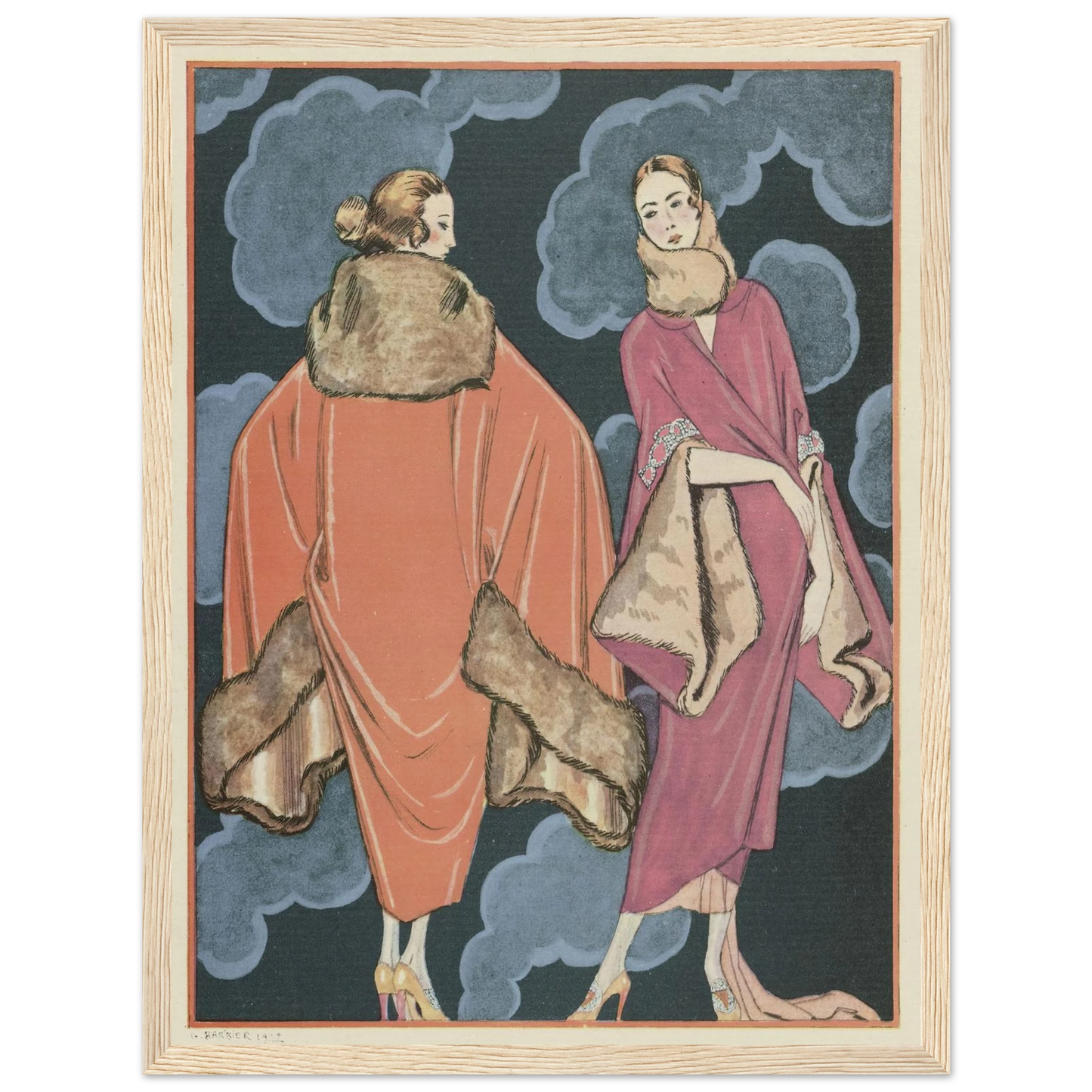 Deux heures du matin; Manteaux, de Worth (1923) Art Print | George Barbier-Quipham Collections