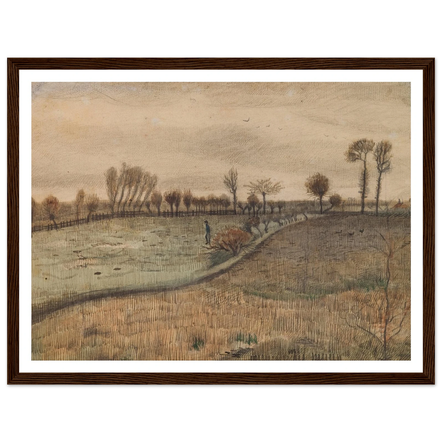 Landscape with Pollard Willows (c.1880) Art Print | Vincent van Gogh-Quipham Collections
