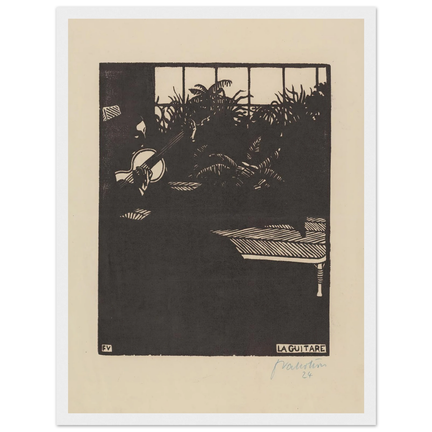 La guitare (1897) Art Print | Felix Vallotton-Quipham Collections
