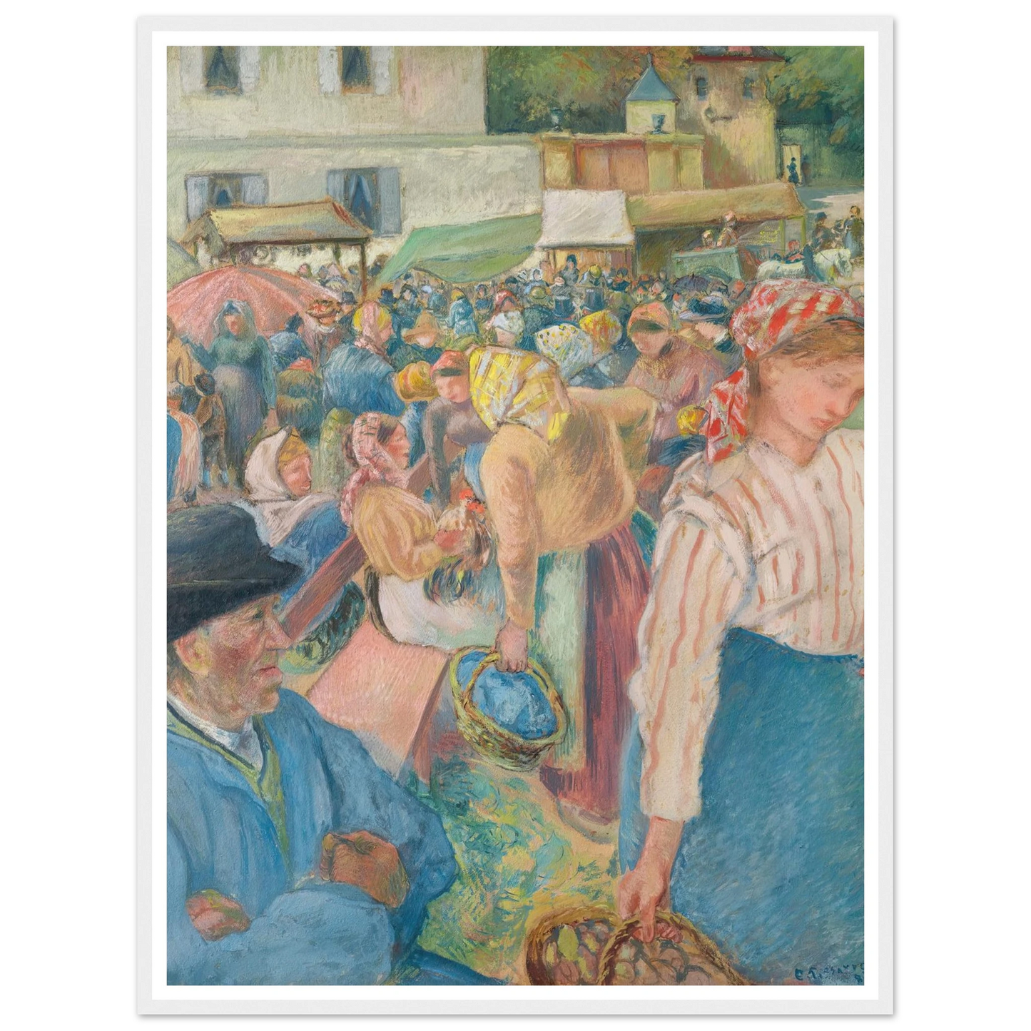 Marché à la volaille, Pontoise (1882) Art Print | Camille Pissarro-Quipham Collections