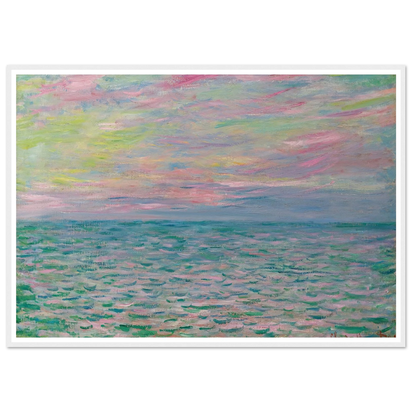 Coucher De Soleil À Pourville, Pleine Mer (1882) Art Print | Claude Monet-Quipham Collections