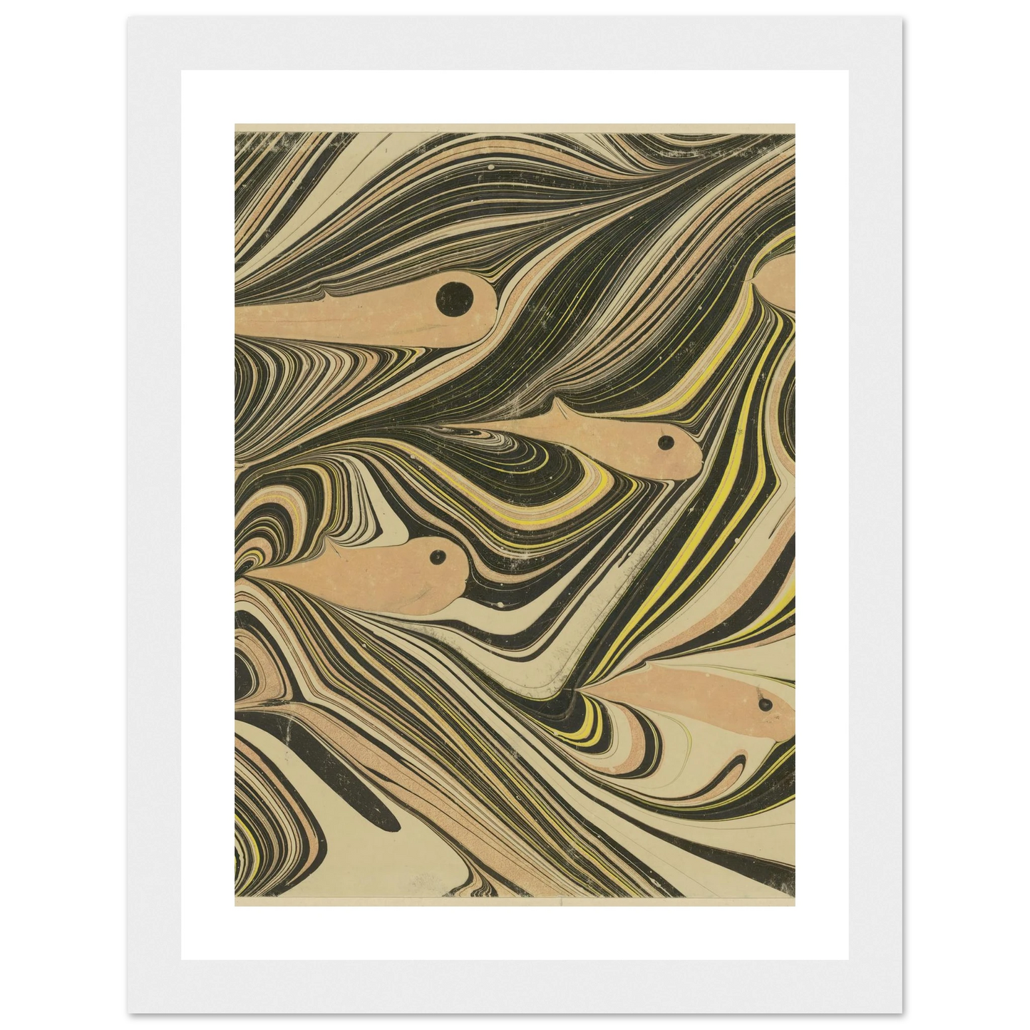 Marmorpapier (mit Fischmotiven) (1903 - 1907) Art Print | Josef Hoffmann-Quipham Collections