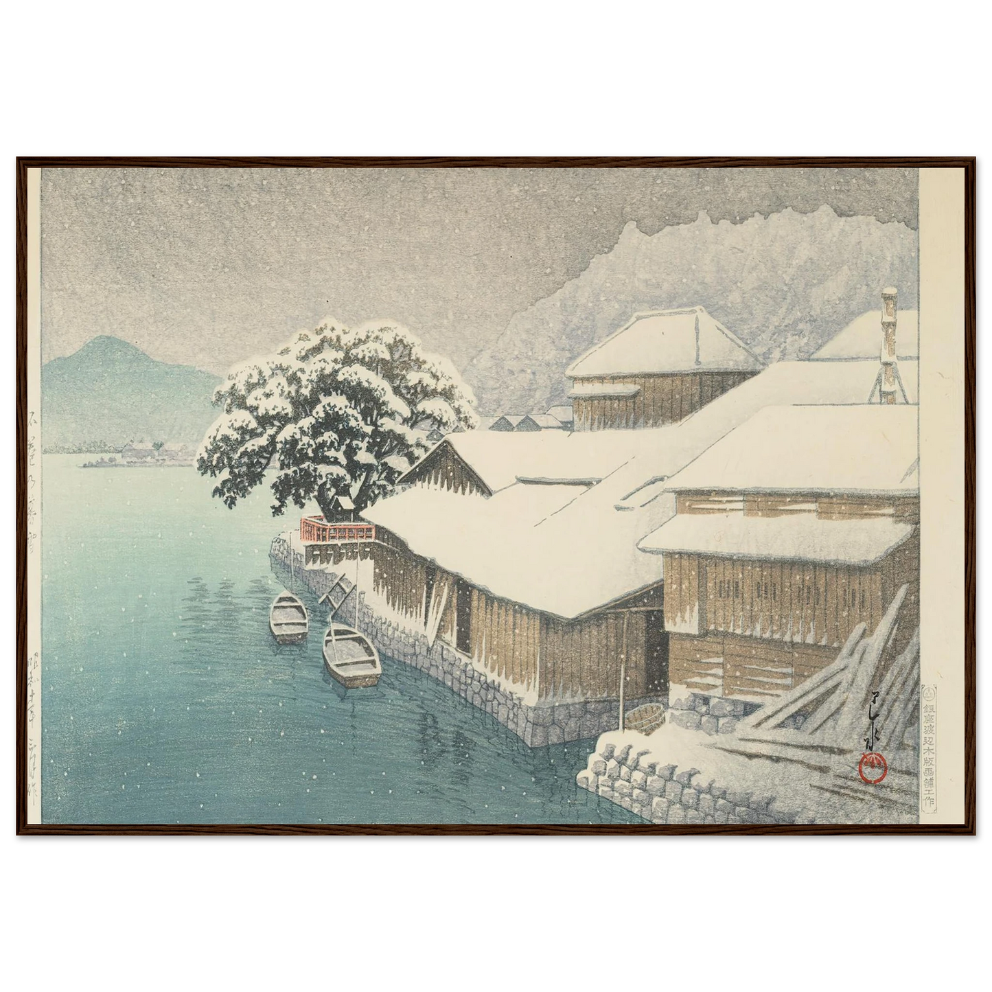 Ishinomaki no bosetsu (Evening Snow at Ishinomaki) (1935) Art Print | Kawase Hasui-Quipham Collections