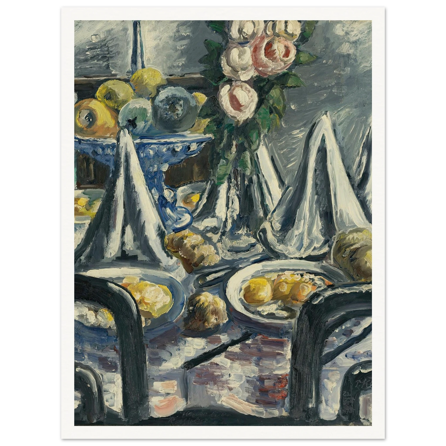 Gedeckter Tisch Mit Servietten Und Rosen (Table Set With Napkins And Roses) (1948) Art Print | Paul Kleinschmidt-Quipham Collections
