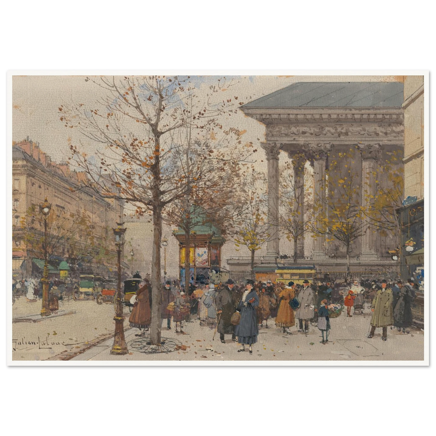 Vue animée de la Madeleine Art Print | Eugene Galien Laloue-Quipham Collections
