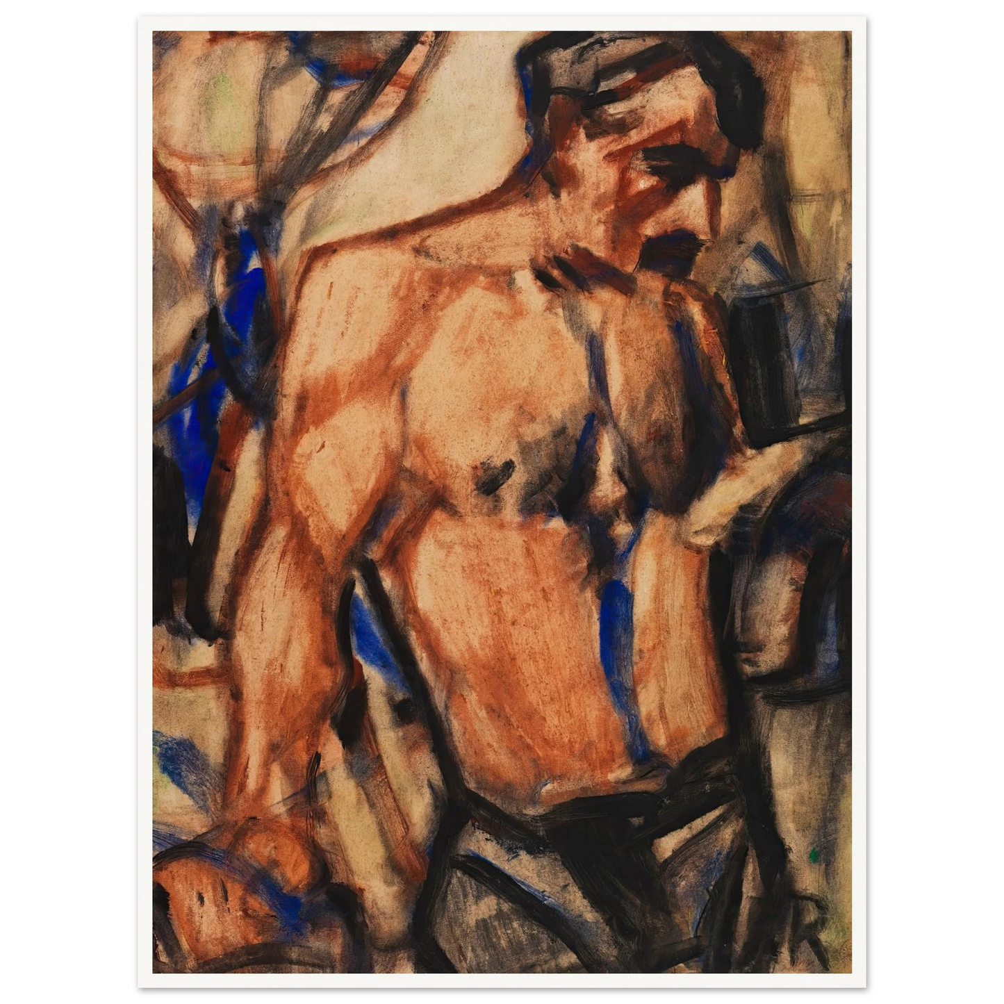 Arbeiter mit nacktem Oberkörper (1920-30) Art Print | Christian Rohlfs-Quipham Collections