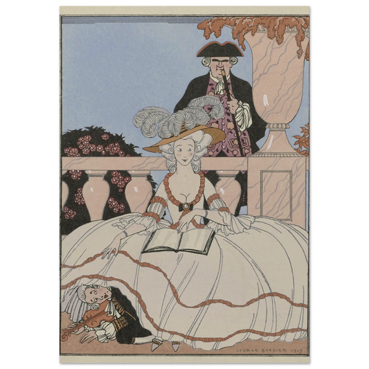 La Leçon bien apprise (1919) Art Print | George Barbier-Quipham Collections