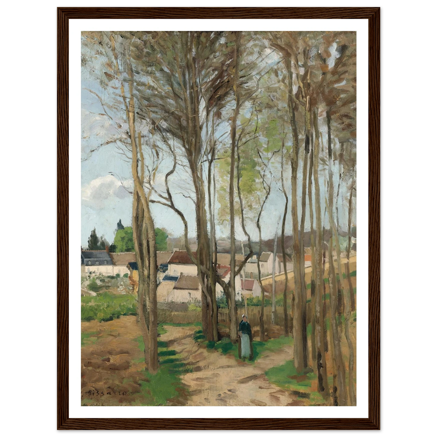 Le village à travers les arbres (circa 1869) Art Print | Camille Pissarro-Quipham Collections