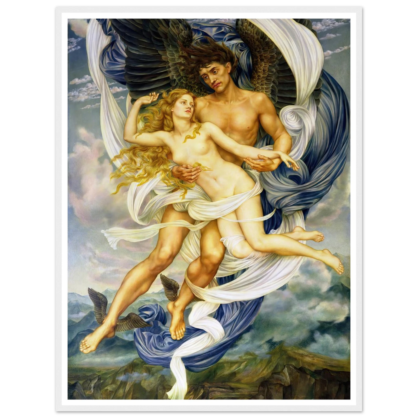 Boreas and Oreithyia (circa 1896) Art Print | Evelyn de Morgan-Quipham Collections