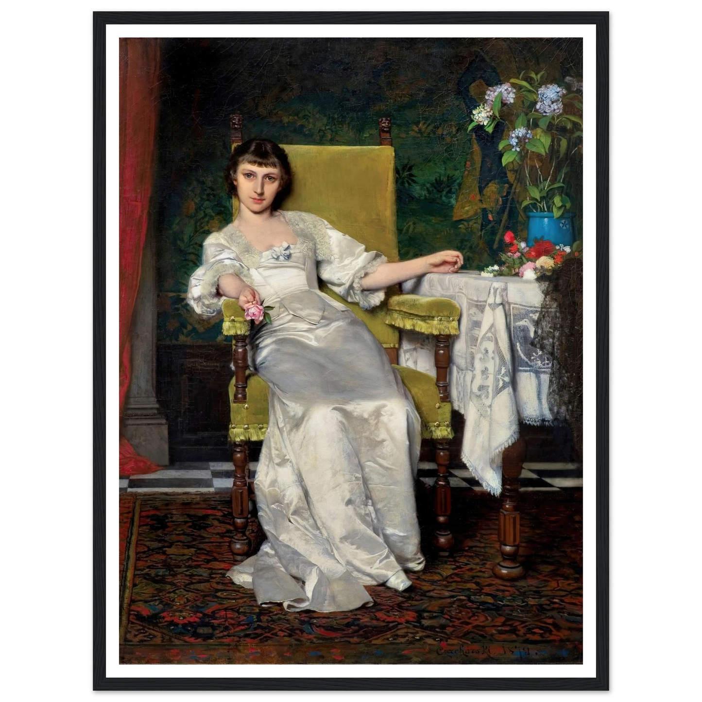A lady with rose (1879) Art Print | Wladyslaw Czachorski-Quipham Collections
