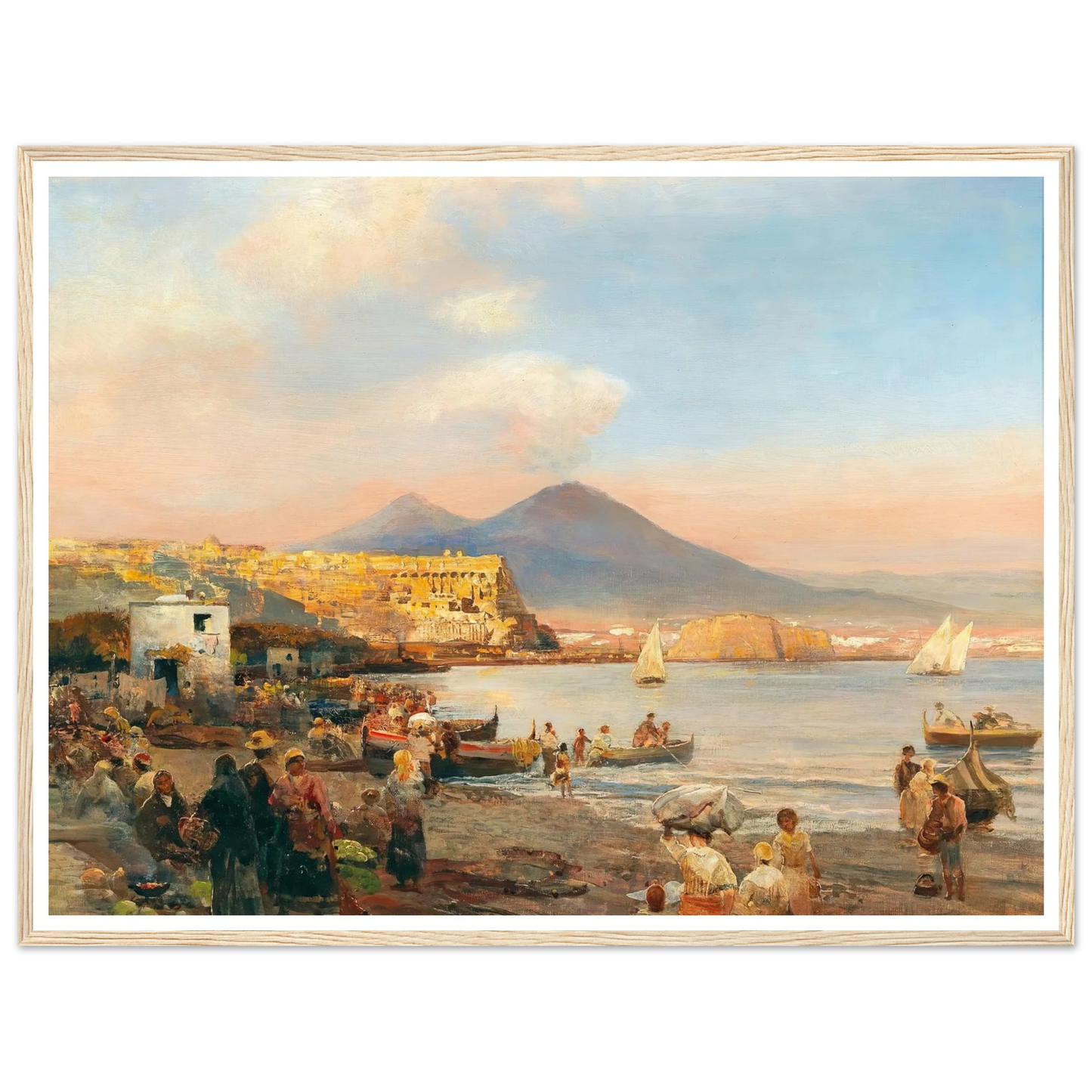 Sunset In The Bay Of Naples Art Print | Oswald Achenbach-Quipham Collections