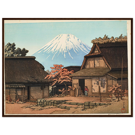 Hirano no aki (Autumn at Hirano) (1945) Art Print | Kawase Hasui - Framed Poster - 30x40 cm / 12x16″ - Black frame