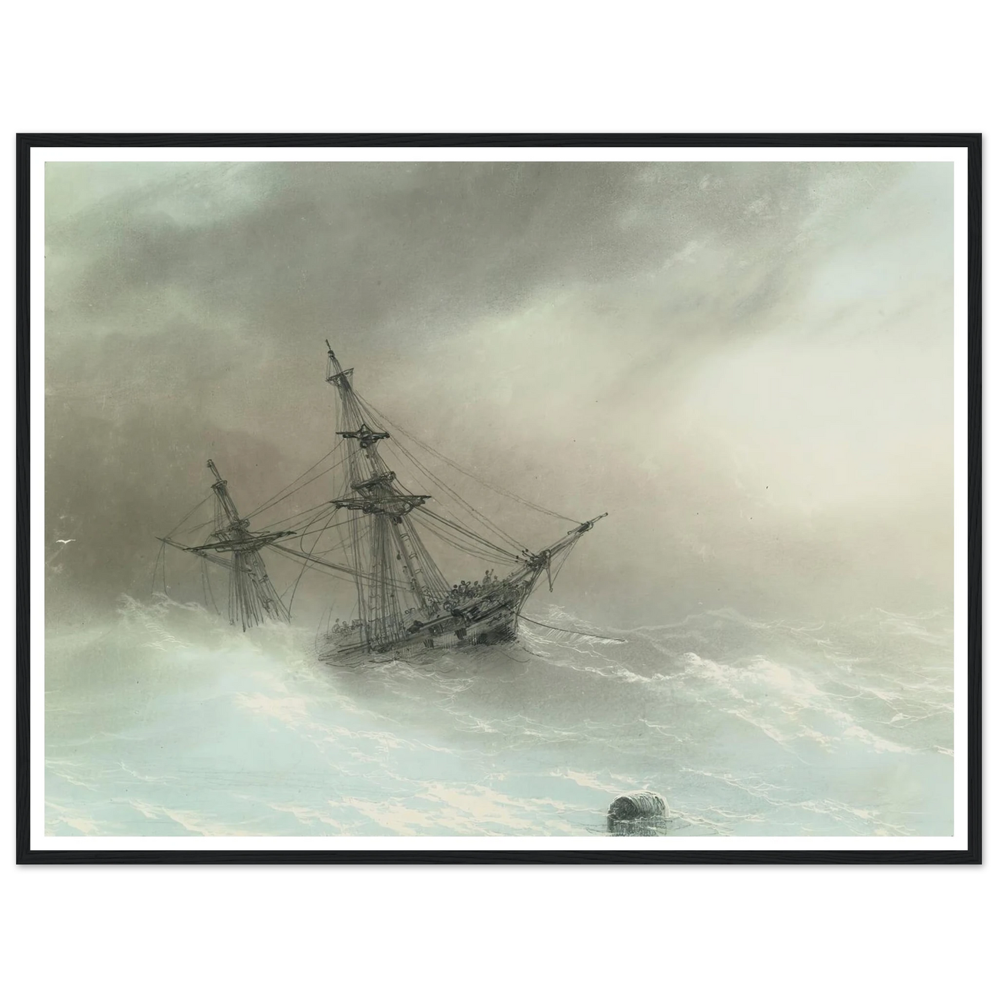 Ship In A Stormy Sea (1888) Art Print | Ivan Konstantinovich Aivazovsky-Quipham Collections