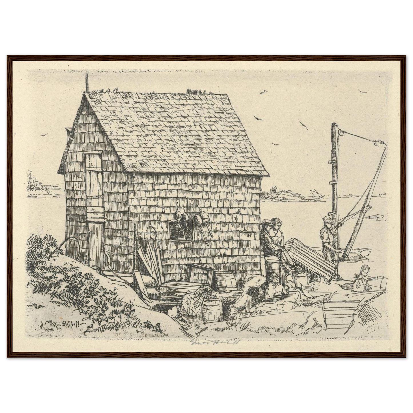 Fish House Idyll (1900-1925) Art Print | Ernest Haskell-Quipham Collections
