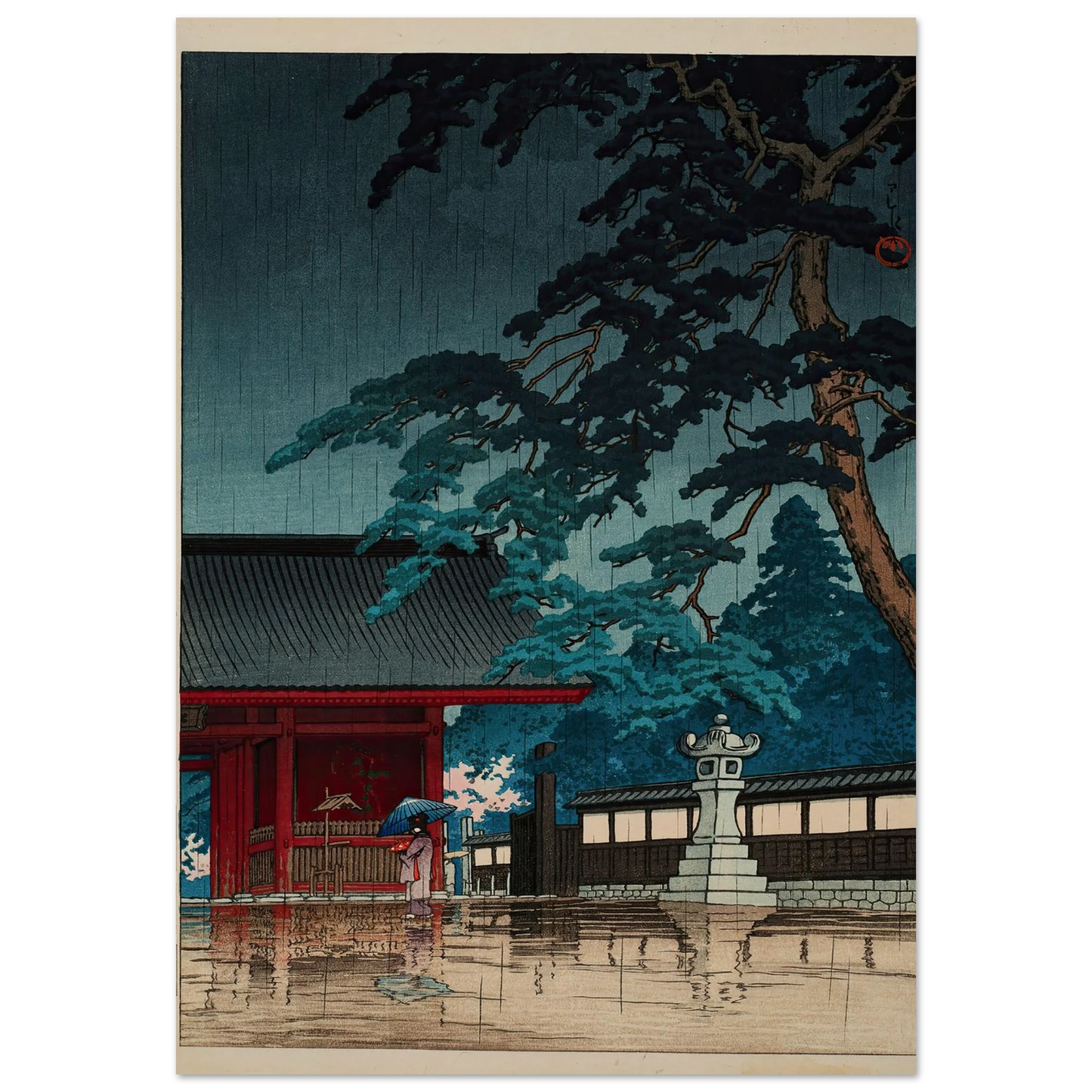 Spring rain at the Gokokuji Temple (1932) Art Print | Kawase Hasui-Quipham Collections