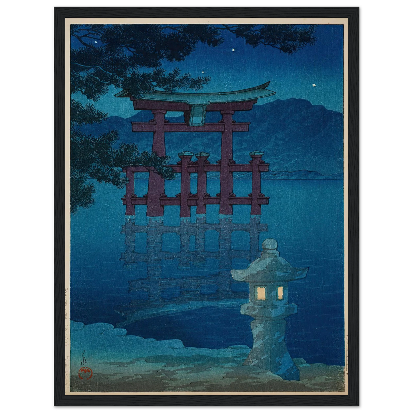 Hoshizukiyo Miyajima (Starlit Night at Miyajima) (1928) Art Print | Kawase Hasui-Quipham Collections