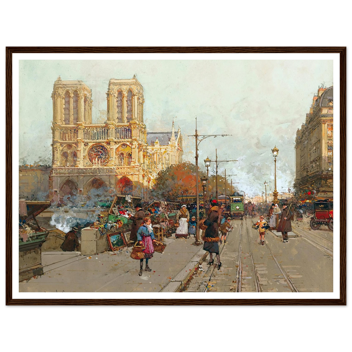 Notre Dame De Paris, Vue Du Quai De Montebello Art Print | Eugene Galien Laloue-Quipham Collections