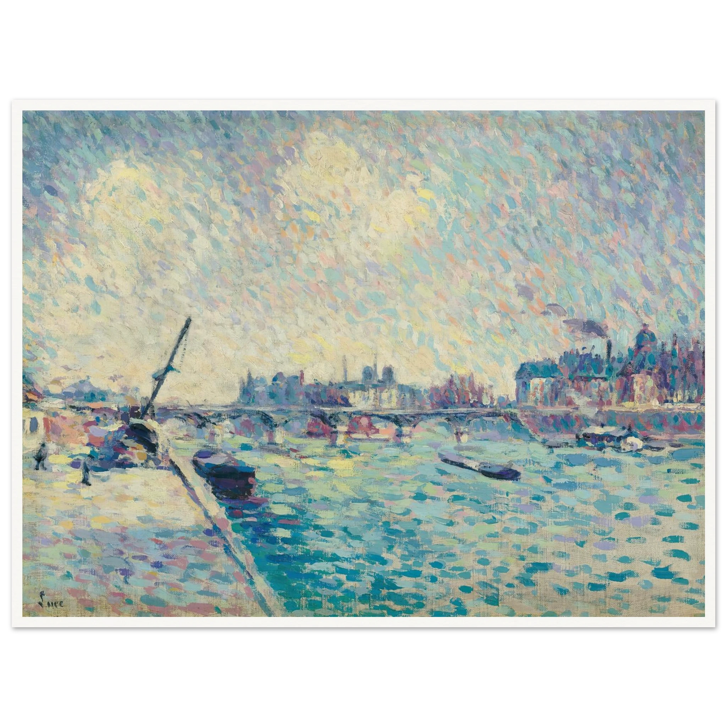 Paris, la Seine, Notre-Dame au loin (1898) Art Print | Maximilien Luce-Quipham Collections