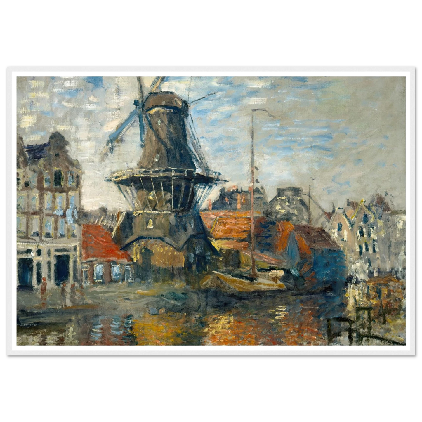 The Windmill on the Onbekende Gracht, Amsterdam (1874) Art Print | Claude Monet-Quipham Collections