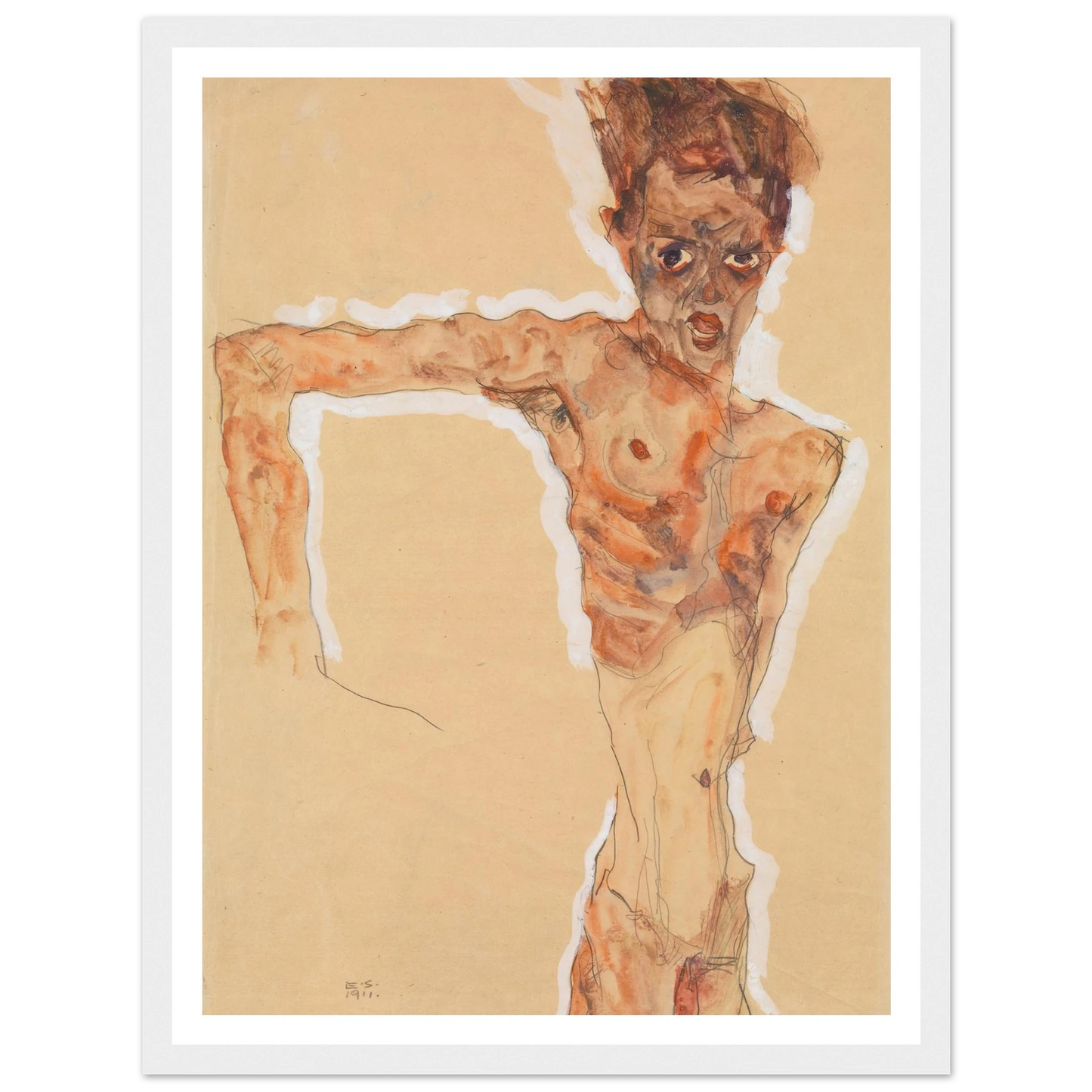 Self-Portrait (1911) Art Print | Egon Schiele-Quipham Collections