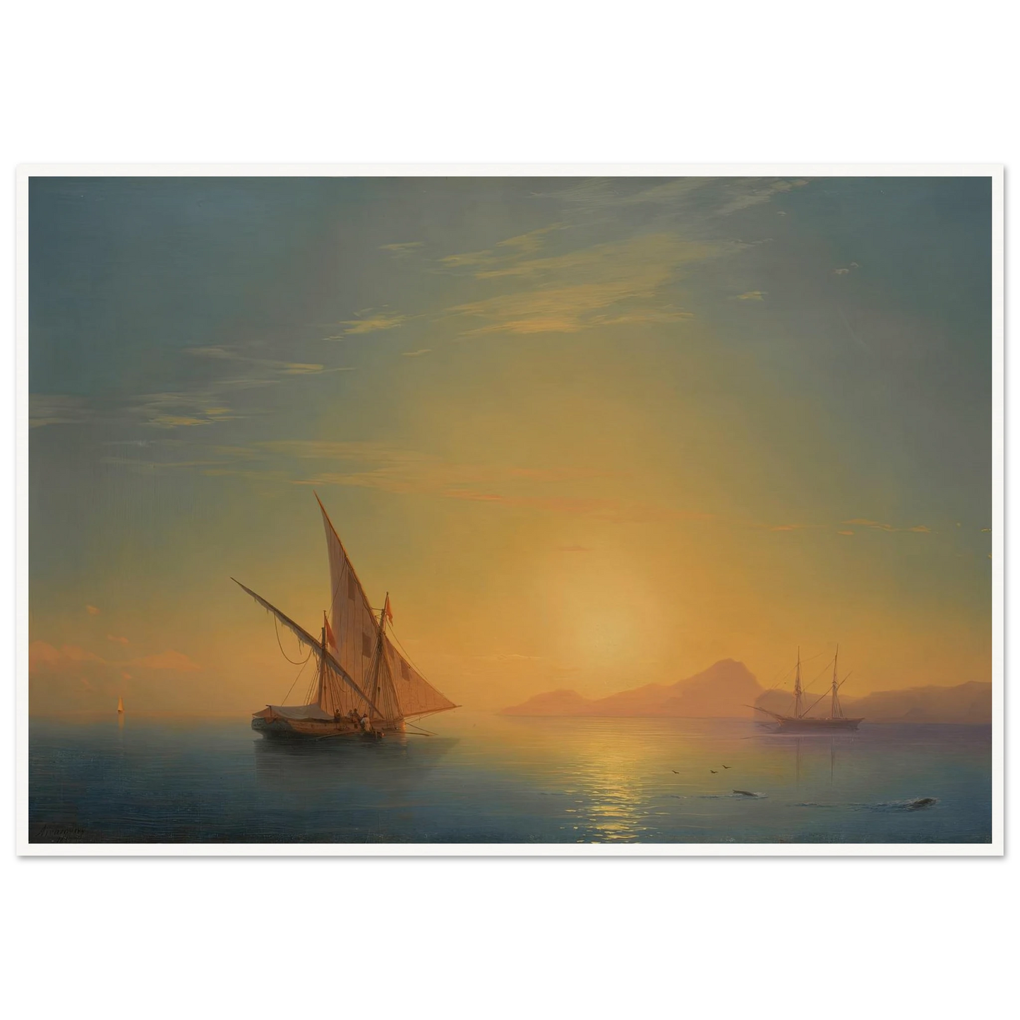 Sunset Over Ischia (1857) Art Print | Ivan Konstantinovich Aivazovsky-Quipham Collections