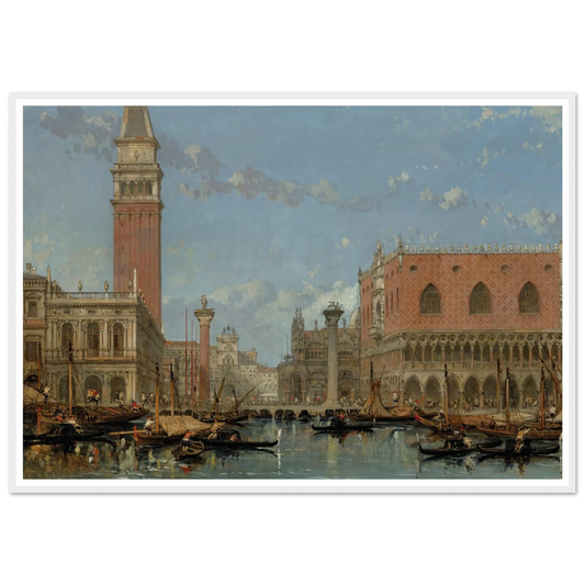 Piazza of St Mark from the Canal, Venice (1860) Art Print | David Roberts-Quipham Collections