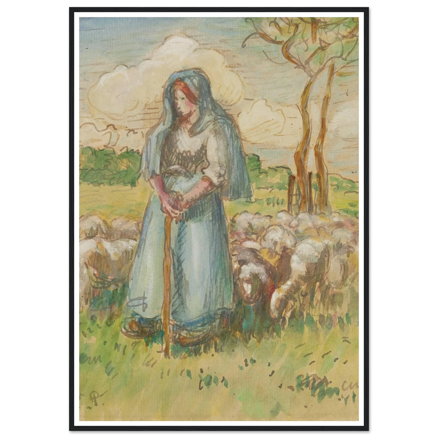 La Bergère Art Print | Camille Pissarro-Quipham Collections