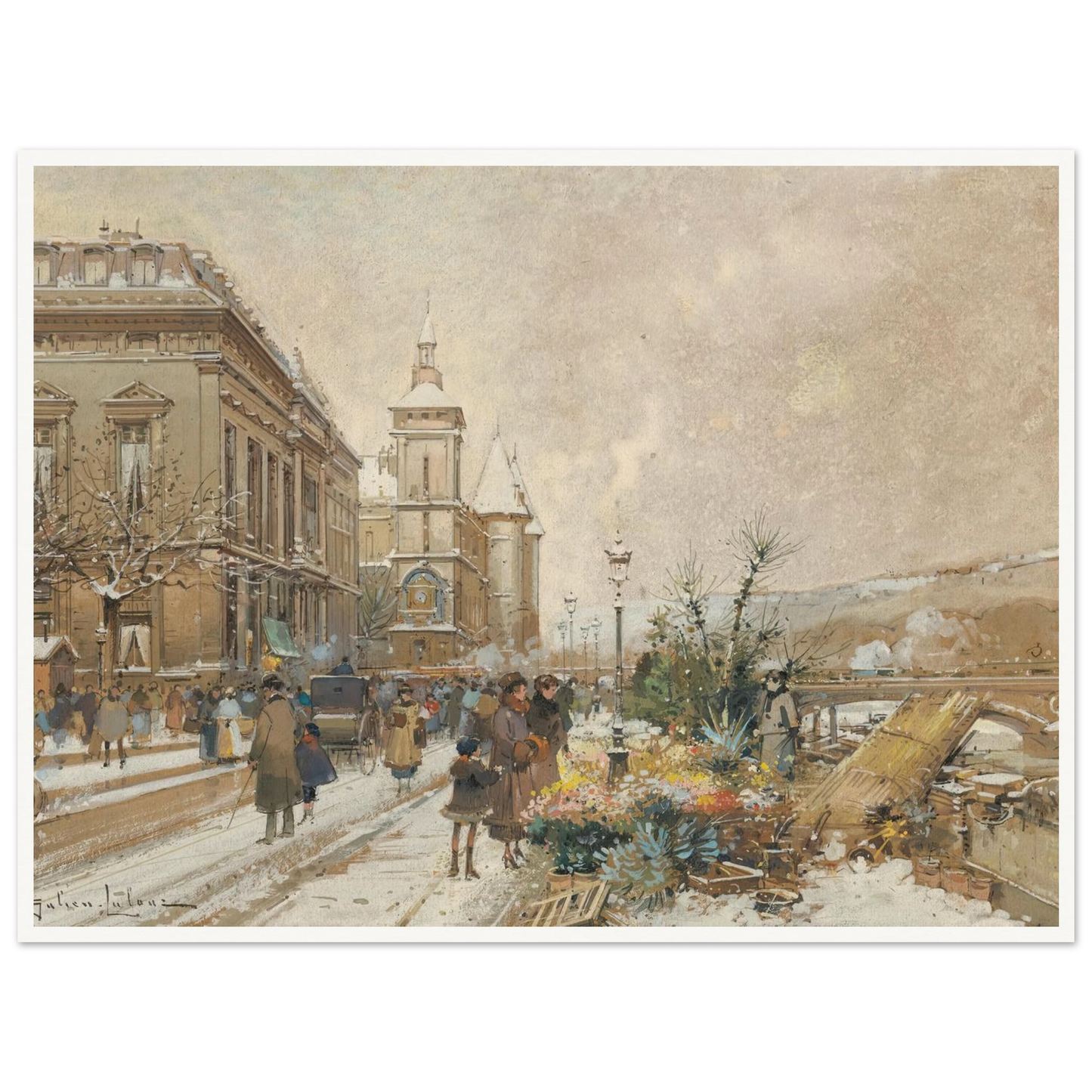 Le Marché aux fleurs Art Print | Eugene Galien Laloue-Quipham Collections