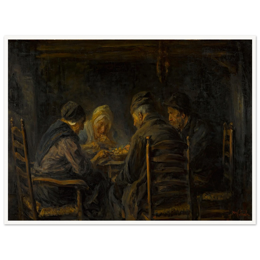 Potato eaters Art Print | Jozef Israels - Framed Poster - 30x40 cm / 12x16″ - Black frame