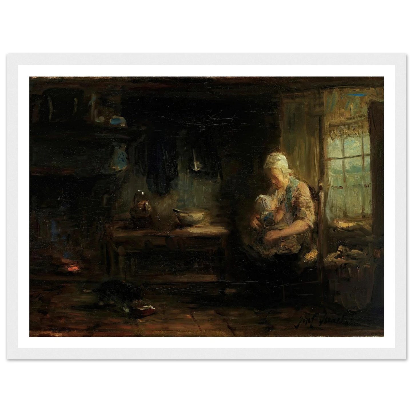 The Young Mother Art Print | Jozef Israels-Quipham Collections