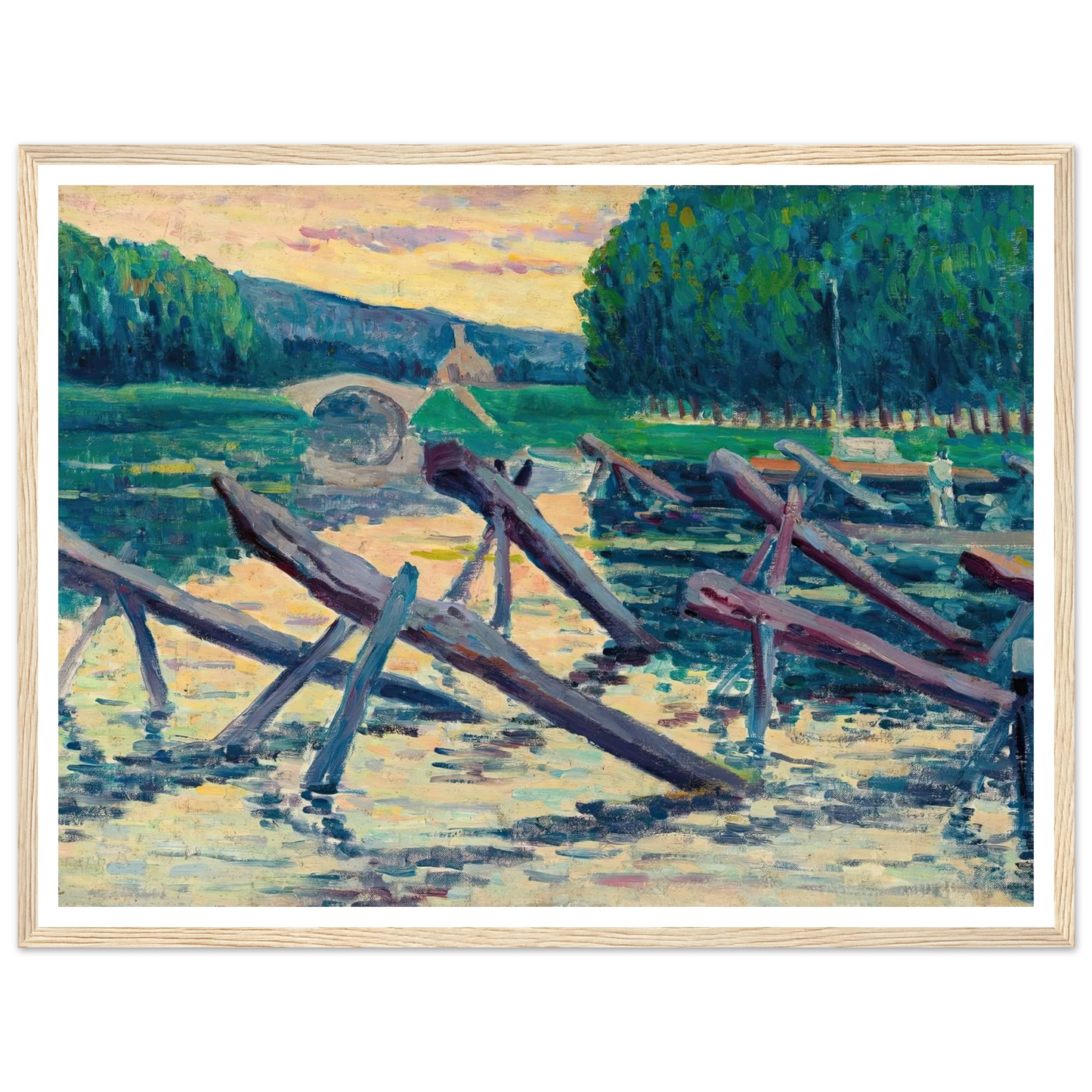 Les chevalets sur la Cure (circa 1908) Art Print | Maximilien Luce-Quipham Collections