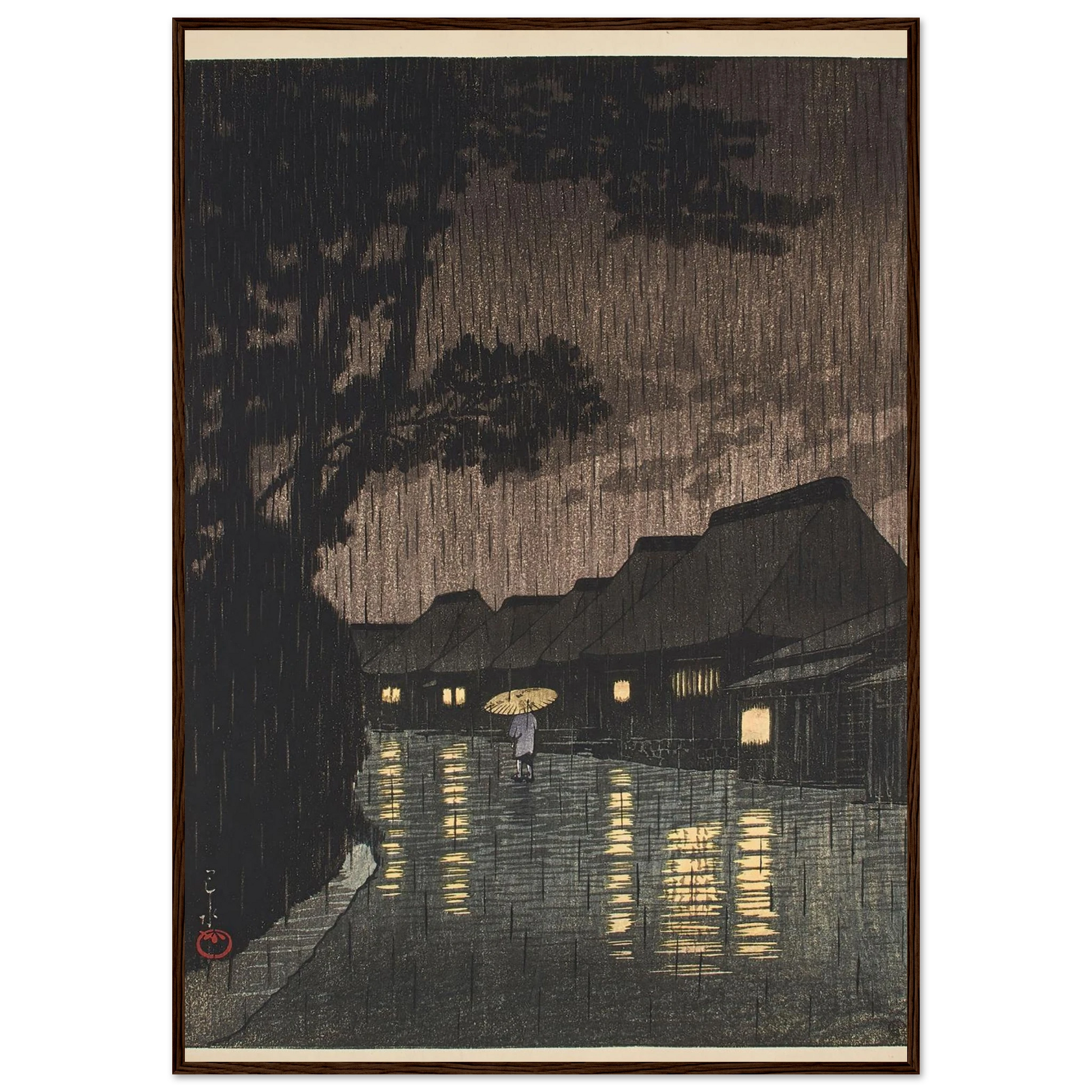 Soshu Maekawa no ame (Rain at Maekawa, Sagami Province) (1932) Art Print | Kawase Hasui-Quipham Collections