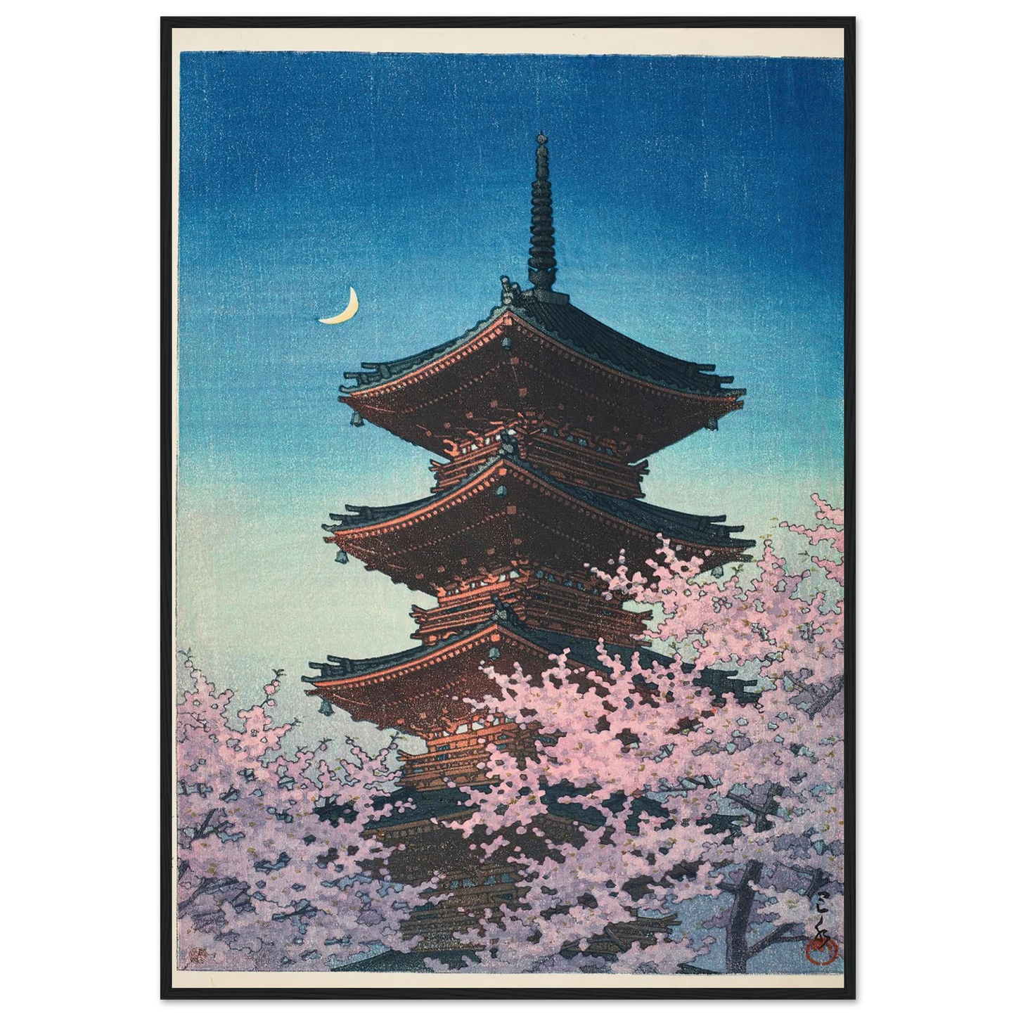 Haru no yu, Ueno Toshogu (Spring evening at Toshogu in Ueno) (1948) Art Print | Kawase Hasui-Quipham Collections
