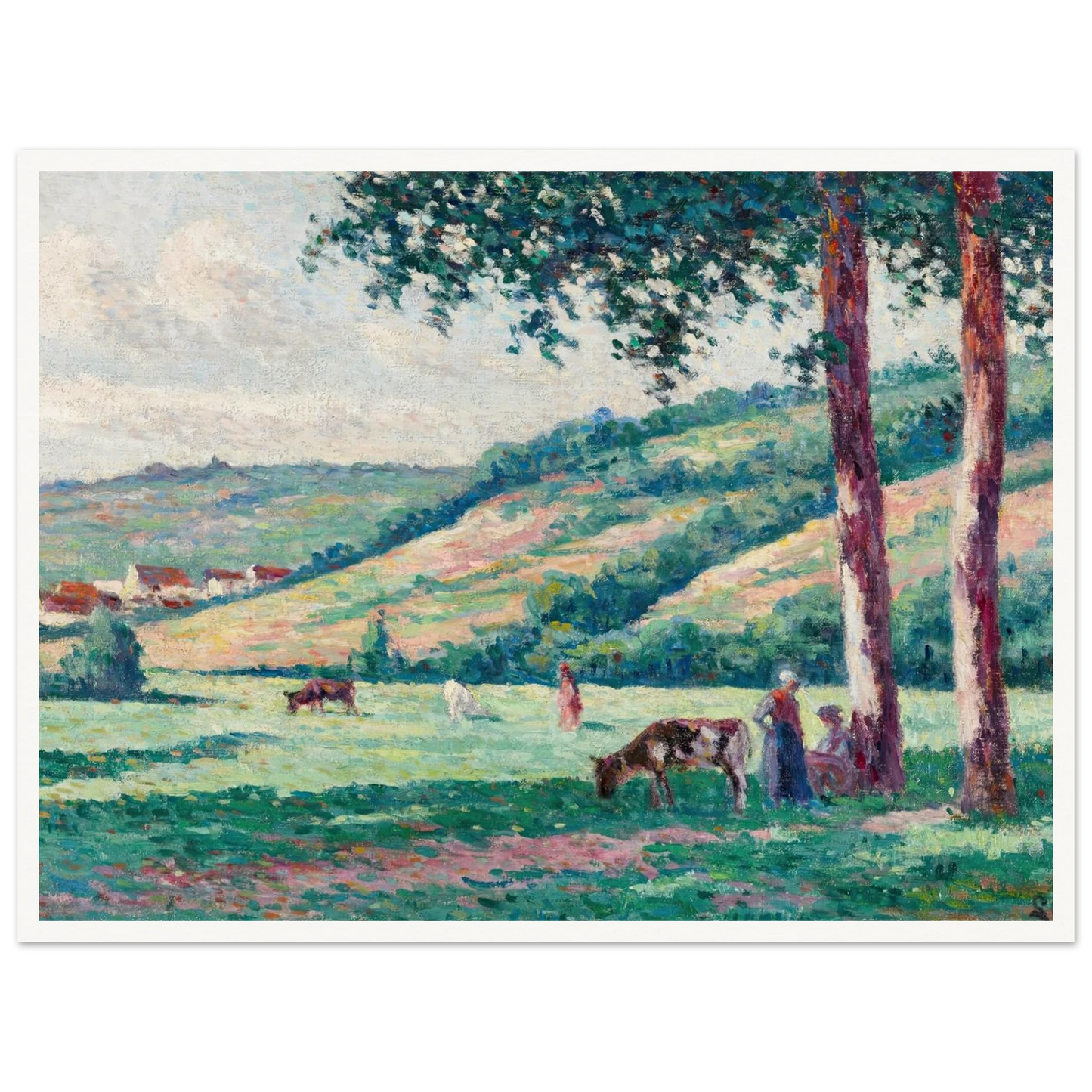 Paysage aux bergères et vachers (circa 1900) Art Print | Maximilien Luce-Quipham Collections