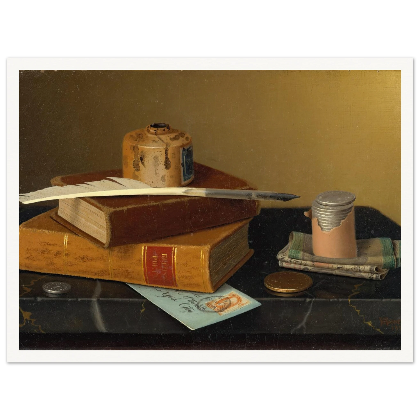 The Banker’s Table (1877) Art Print | William Michael Harnett-Quipham Collections