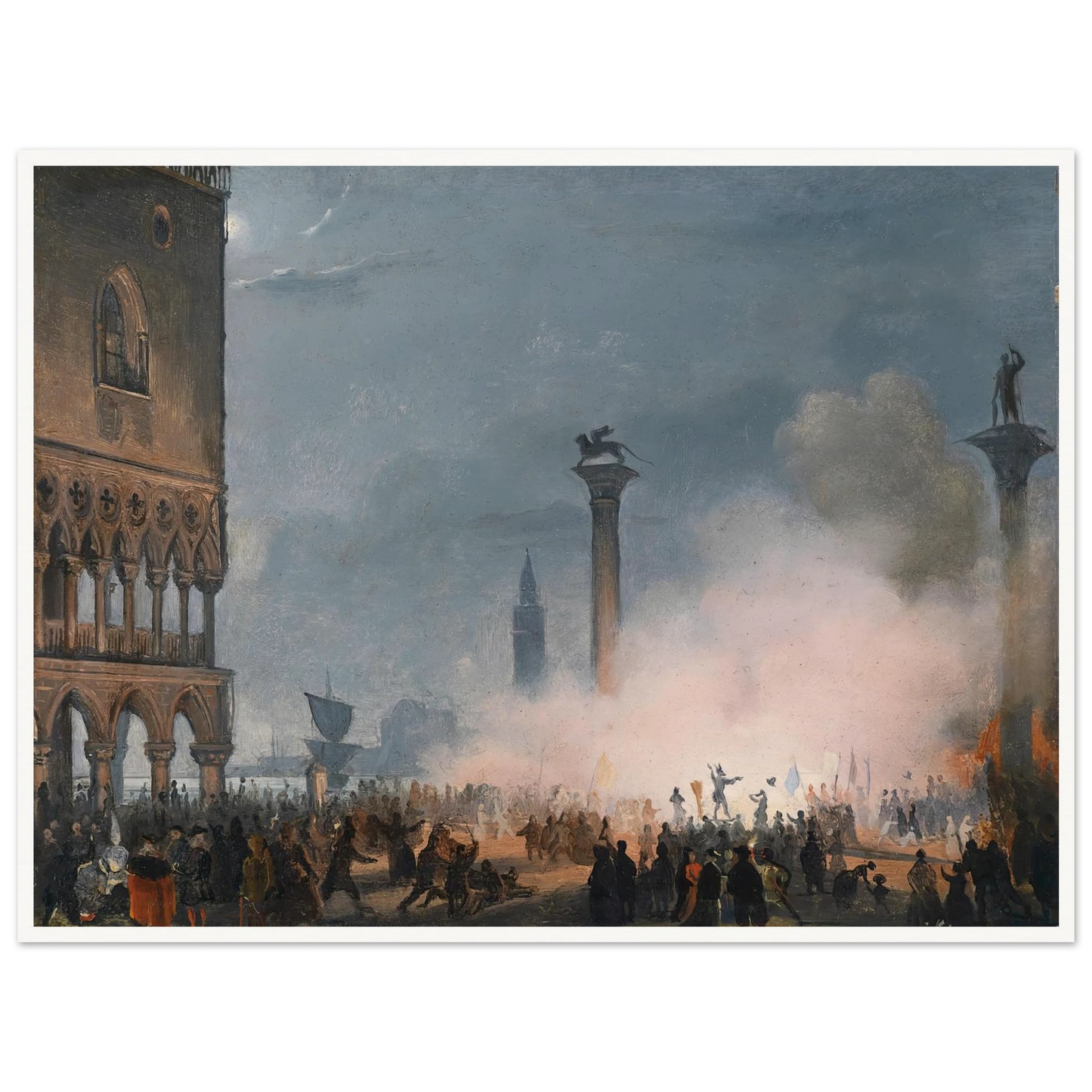 Venedi Piazzetta bei Nacht Art Print | Ippolito Caffi-Quipham Collections