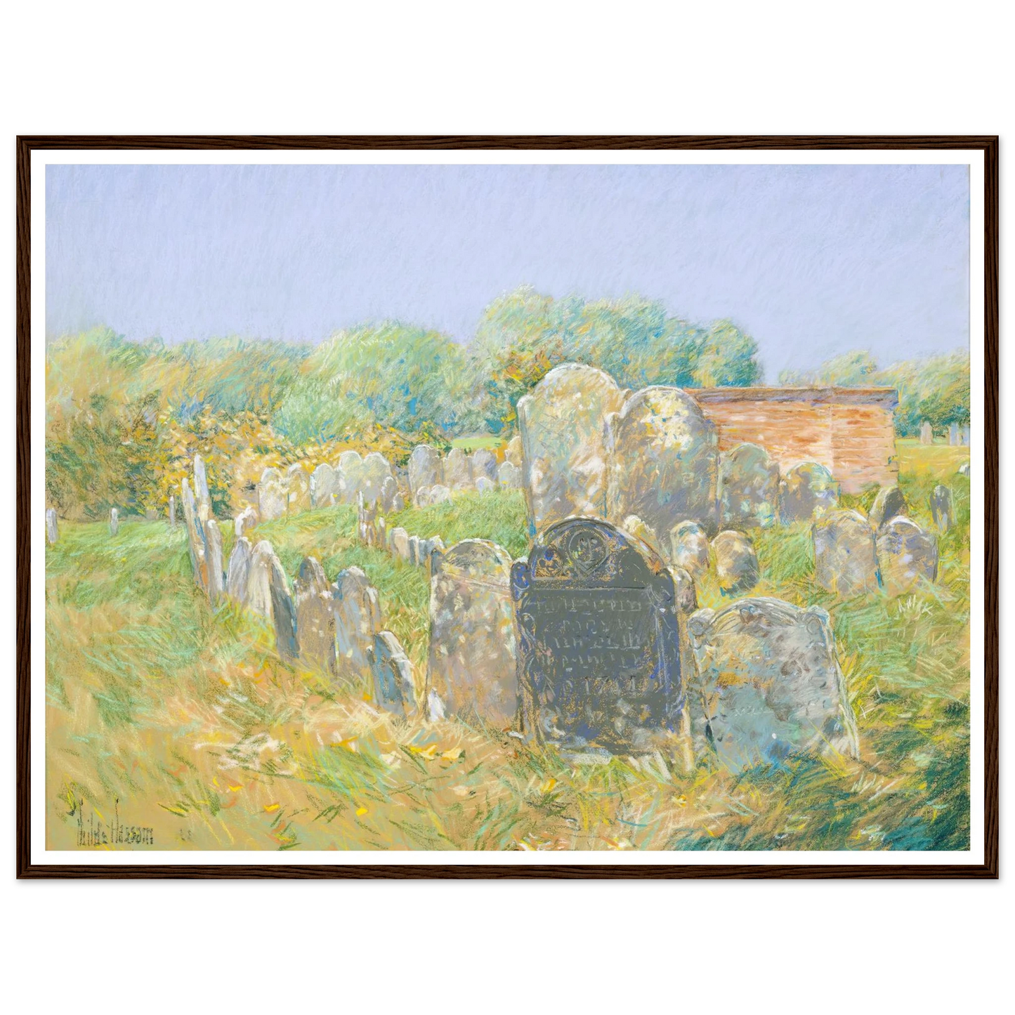 Colonial Graveyard at Lexington (ca. 1891) Art Print | Childe Hassam-Quipham Collections