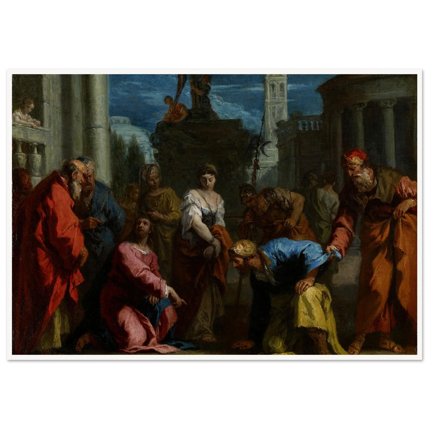 Christ and the Woman Taken in Adultery (1720s) Art Print | Sebastiano Ricci-Quipham Collections