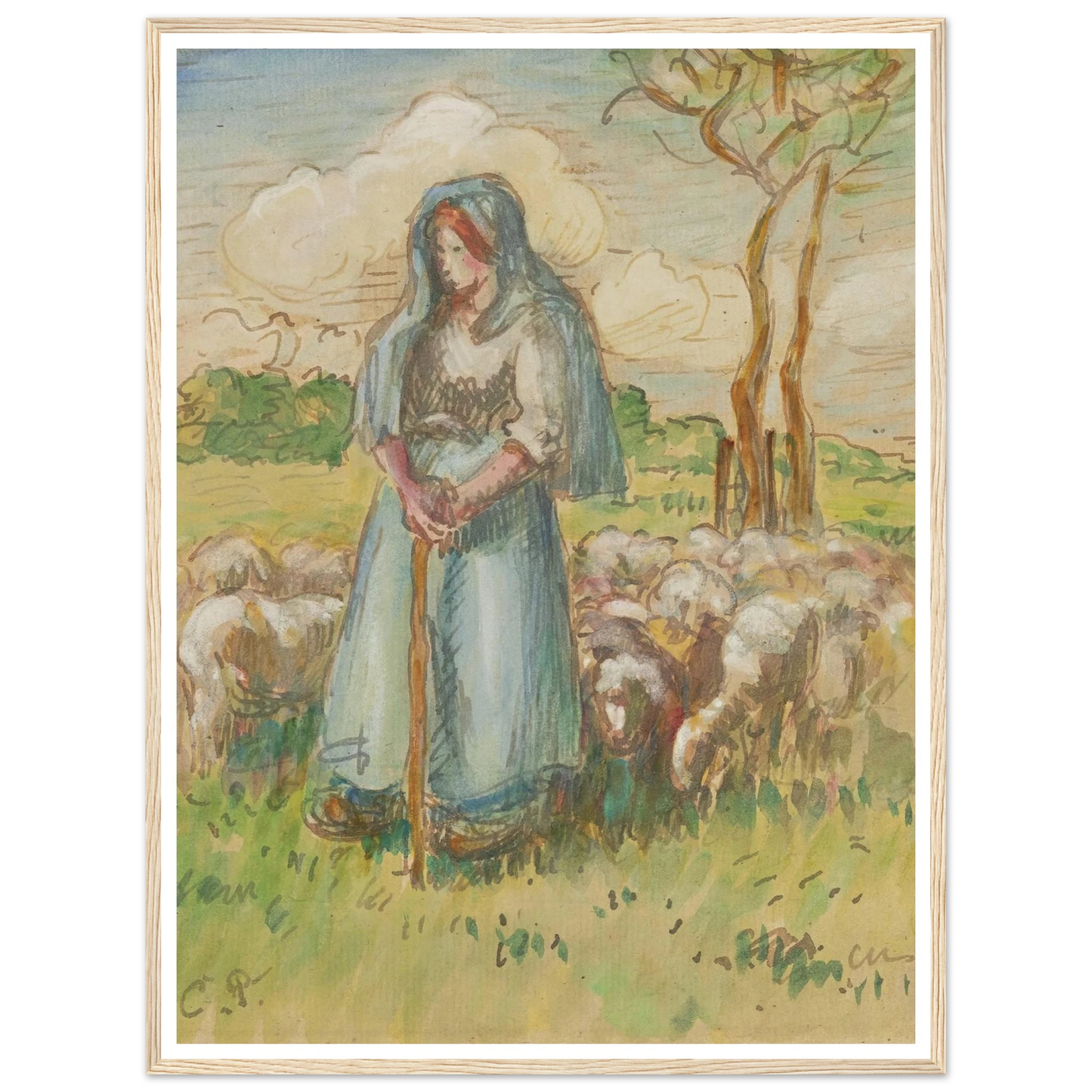 La Bergère Art Print | Camille Pissarro-Quipham Collections