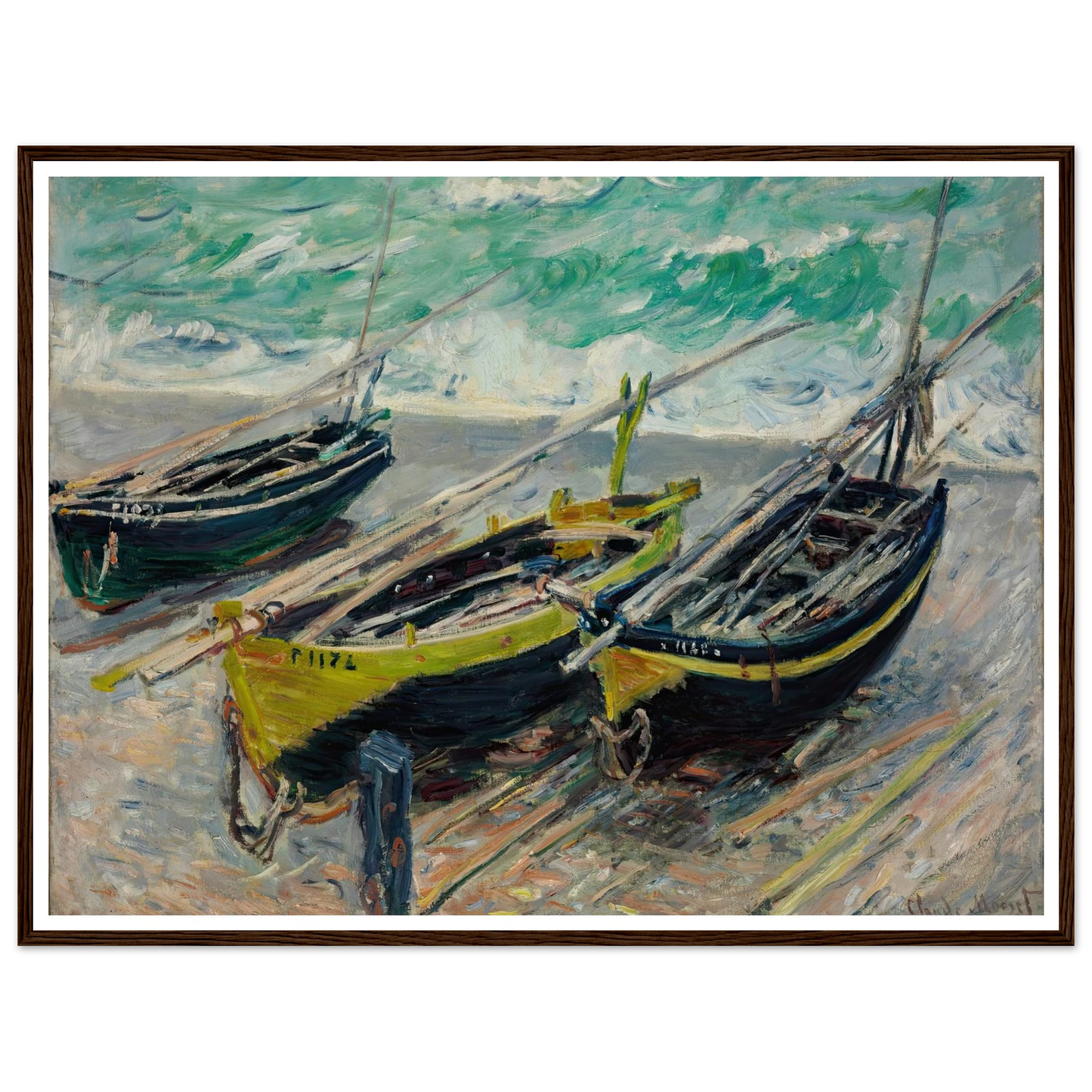 Three Fishing Boats Art Print | Claude Monet-Quipham Collections