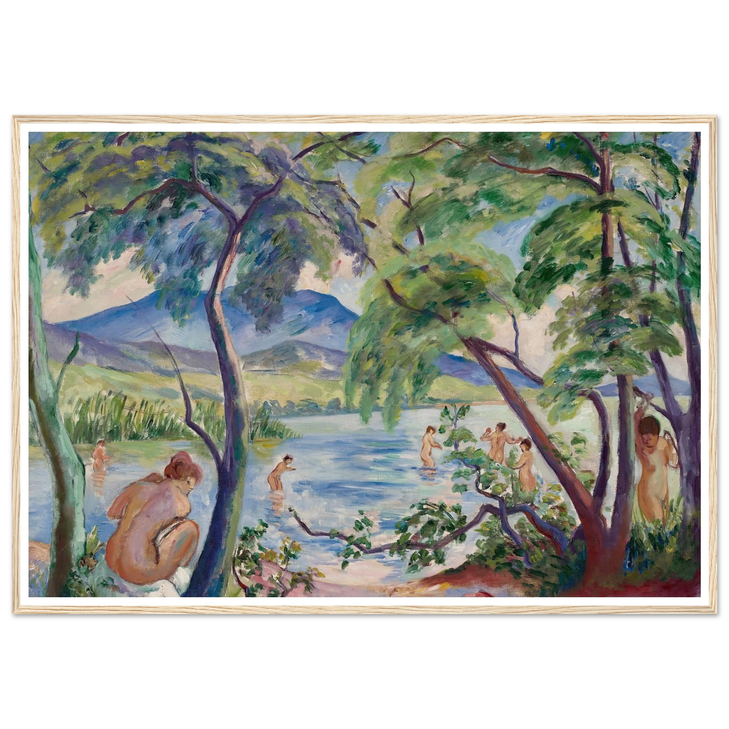 Paysage aux baigneuses, Colombier (1917) Art Print | Henri Manguin-Quipham Collections