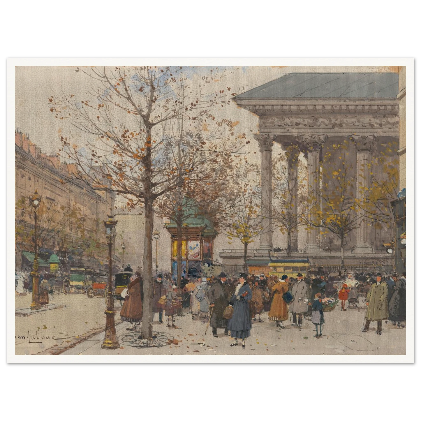 Vue animée de la Madeleine Art Print | Eugene Galien Laloue-Quipham Collections