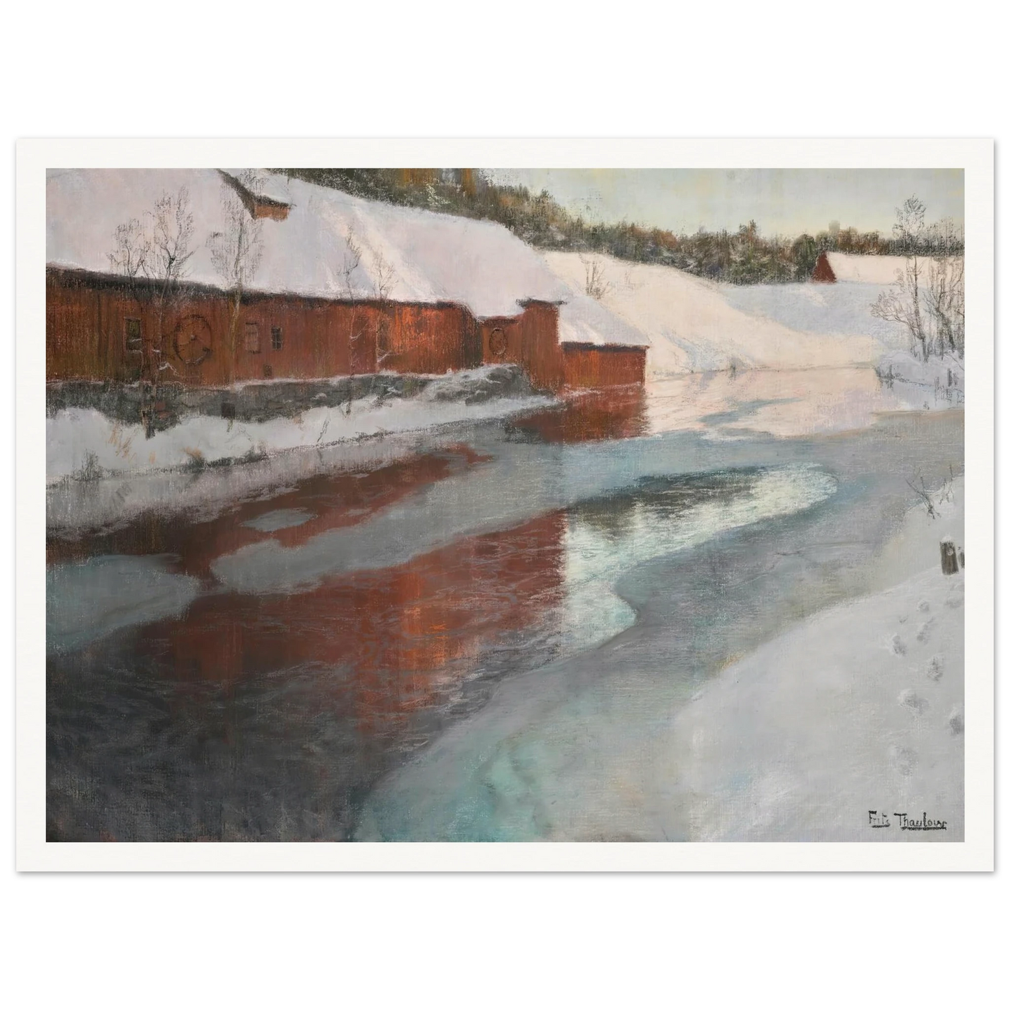 The Lysaker River In Winter Art Print | Frits Thaulow-Quipham Collections