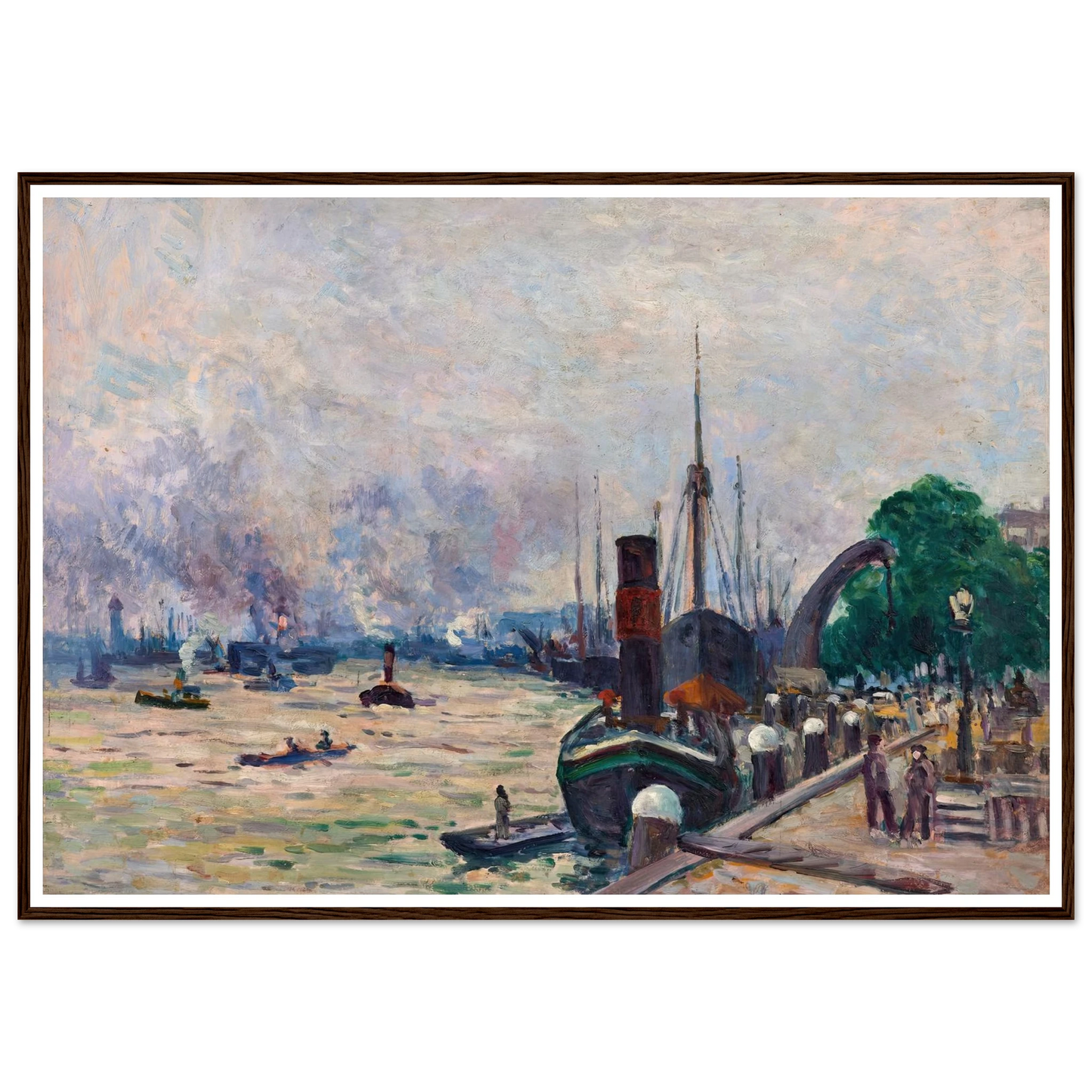 Le port de Rotterdam (1908) Art Print | Maximilien Luce-Quipham Collections