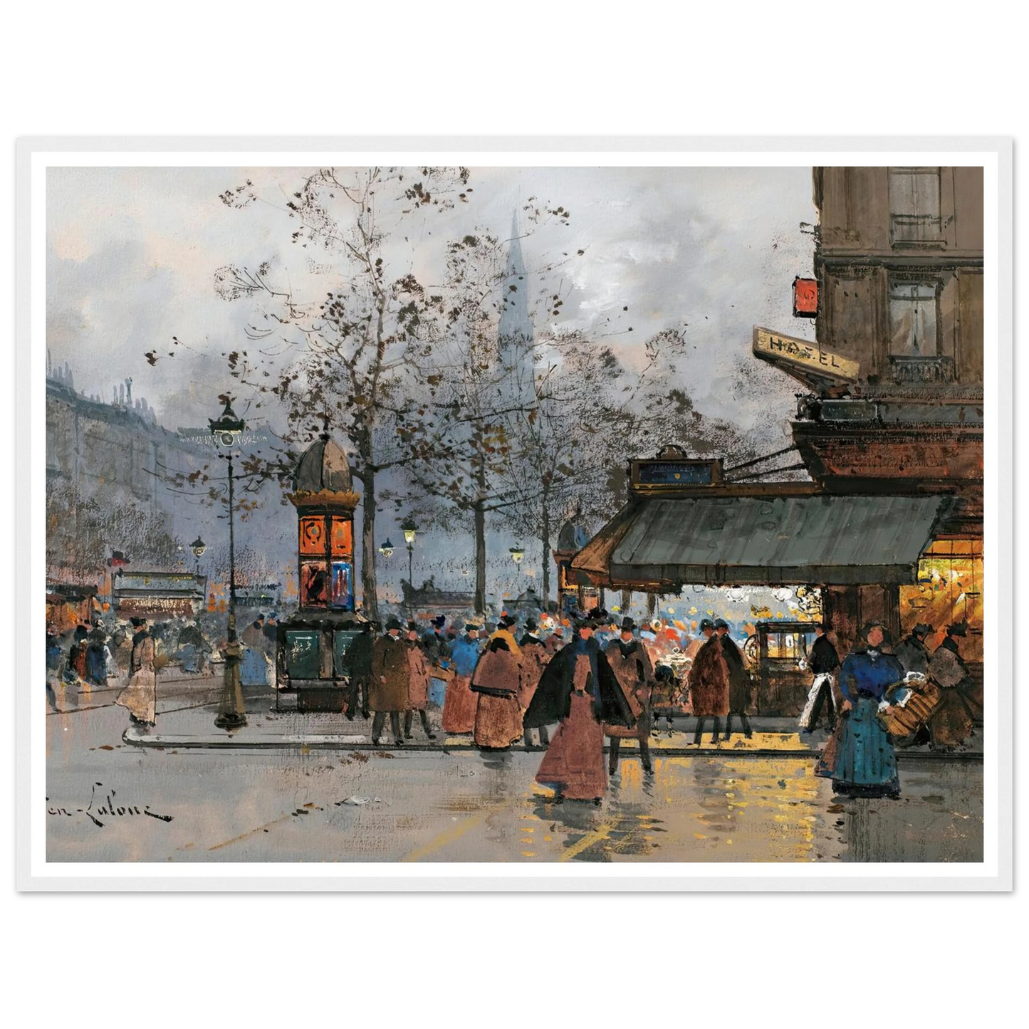 Boulevard Animé À Paris Art Print | Eugene Galien Laloue-Quipham Collections