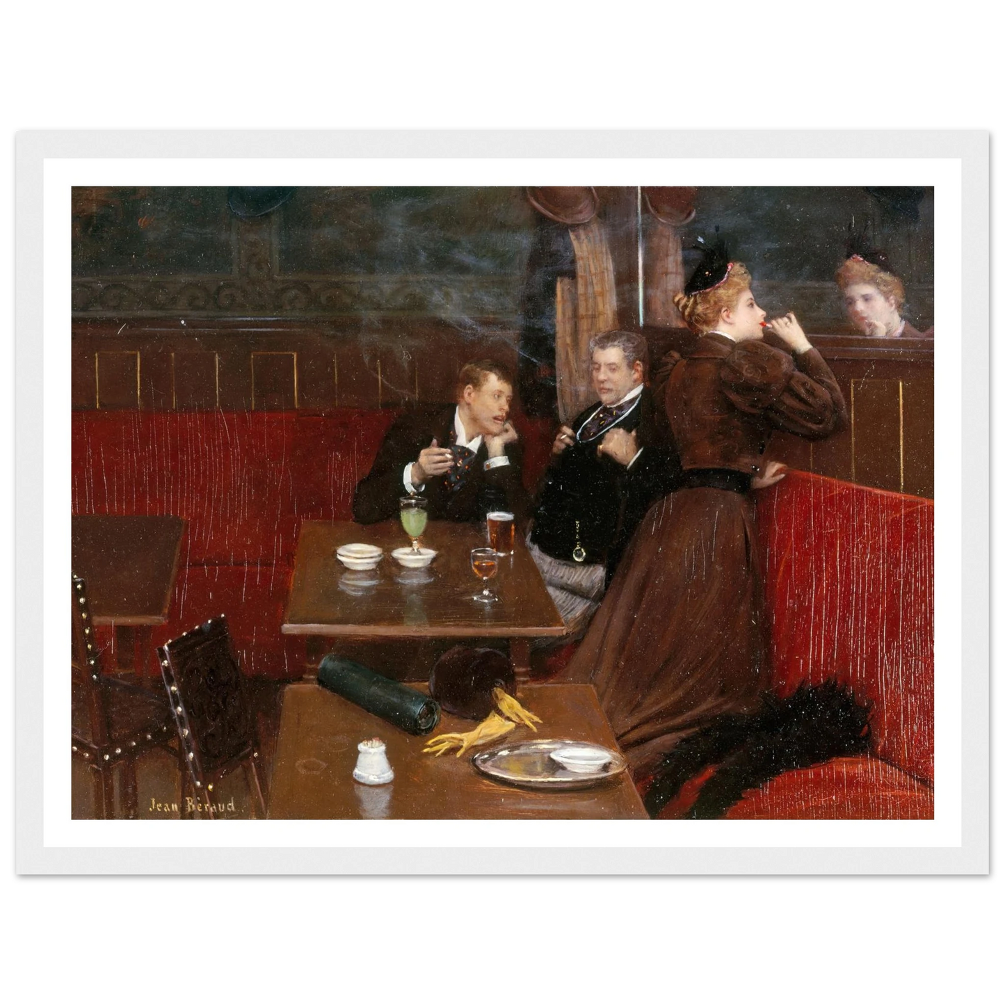 Trois personnages dans un café (1890) Art Print | Jean Beraud-Quipham Collections