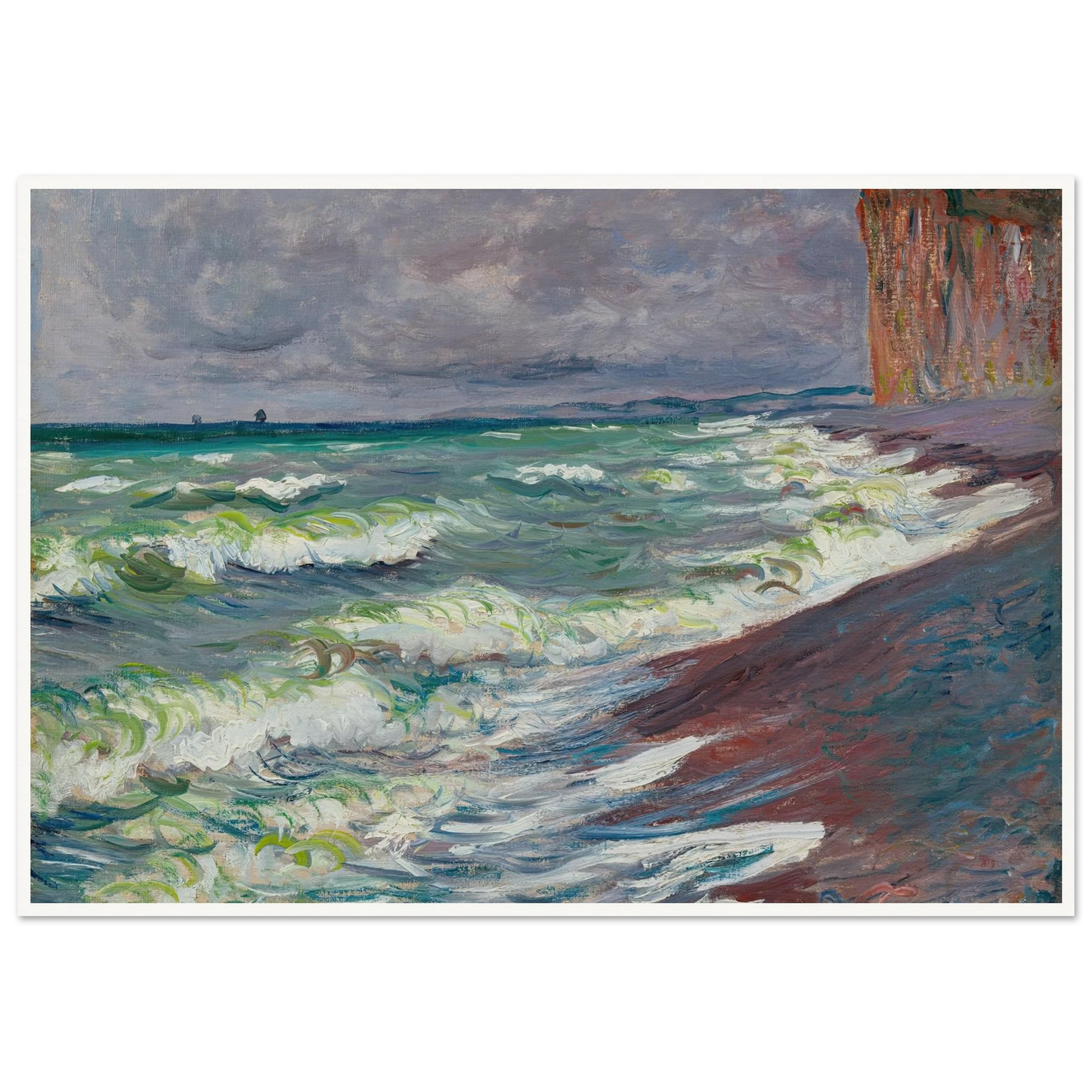 Mer agitée à Pourville (1882) Art Print | Claude Monet-Quipham Collections