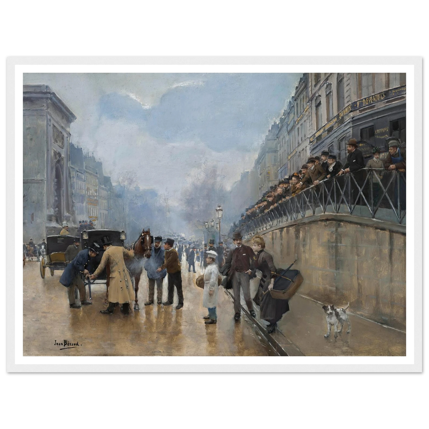 L’accident; Porte Saint-Denis Art Print | Jean Beraud-Quipham Collections