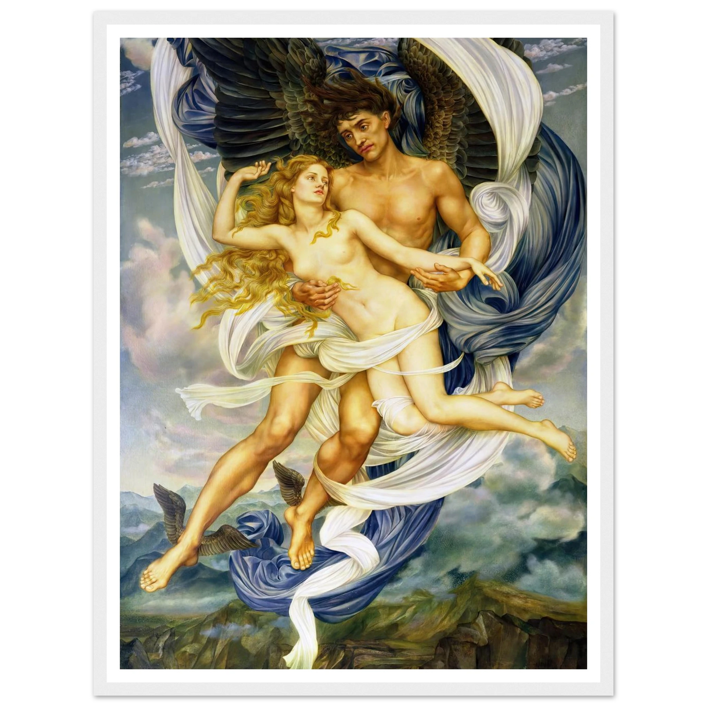 Boreas and Oreithyia (circa 1896) Art Print | Evelyn de Morgan-Quipham Collections